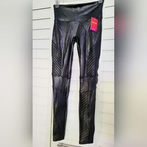 Spanx Moto faux leather leggings, size small